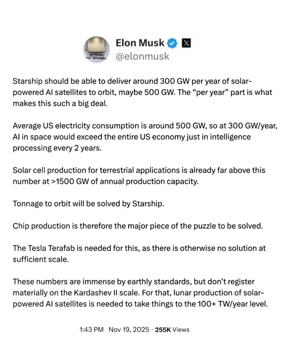 马斯克：太阳能是唯一答案